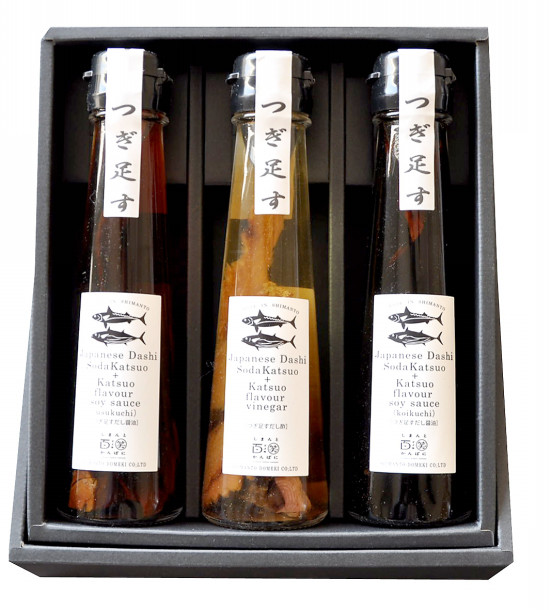 つぎ足す鰹だし 醤油・酢3本セット | SHIMANTO DOMEKI CO.,LTD.