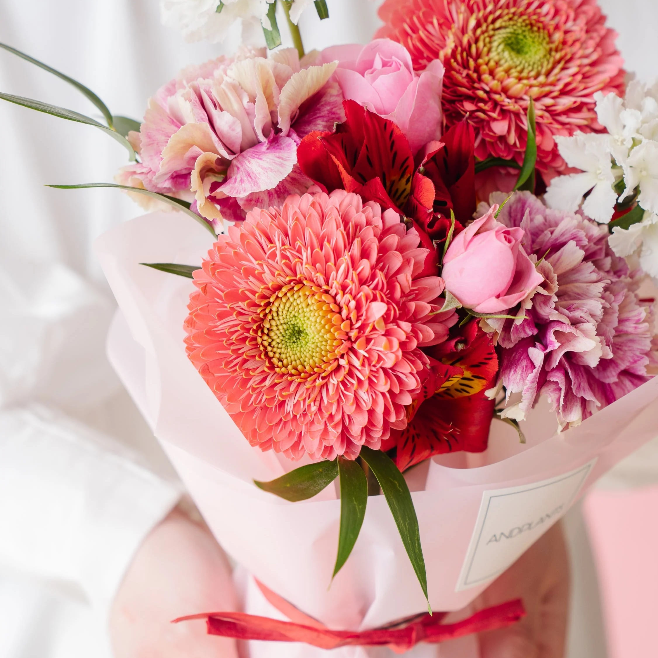 【母の日】そのまま飾れる花束 - ピンク&レッド - | AND PLANTS