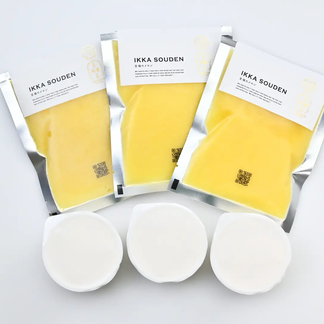 生搾り完熟マスクメロンピューレとバニラアイスのセット | 一果相伝